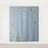 Dusty Blue Greenerity Wedding Foto Stand Hintergru Wandteppich (Vorderseite)