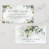 Dusty Blue Greenerity Wedding Online RSVP Cards Visitenkarte (Vorne/Hinten)