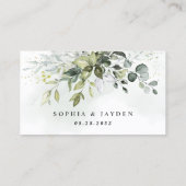Dusty Blue Greenerity Wedding Online RSVP Cards Visitenkarte (Rückseite)