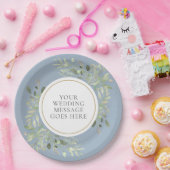 Dusty Blue Greenerity Wedding Paper Plate Pappteller (Party)