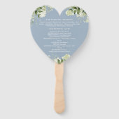 Dusty Blue Greenerity Wedding Program Heart Fächer (Rückseite)