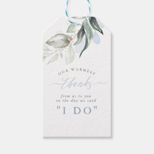 Dusty Blue Greenerity Wedding Vielen Dank für Ihre Geschenkanhänger