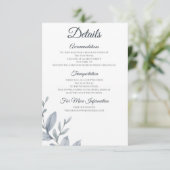 Dusty Blue Greenery Aquarell Unterkünfte Begleitkarte (Stehend Vorderseite)