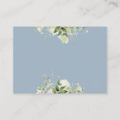 Dusty Blue Greenery Baby Shower Enclosure Card Begleitkarte (Rückseite)