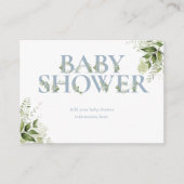 Dusty Blue Greenery Baby Shower Enclosure Card Begleitkarte (Vorderseite)