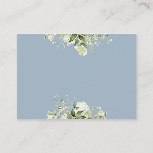 Dusty Blue Greenery Baby Shower Enclosure Card Begleitkarte (Rückseite)