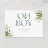 Dusty Blue Greenery Baby Shower Enclosure Card Begleitkarte (Vorderseite)