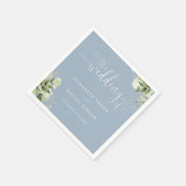 Dusty Blue Greenery Blumenzitzer Serviette (Ecke)