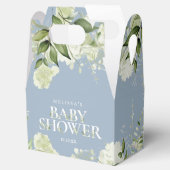 Dusty Blue Greenery Botanical Baby Shower Geschenkschachtel (Geöffnet)