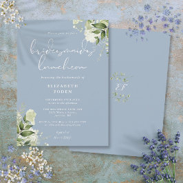 Dusty Blue Greenery Bridesmaids Luncheon Einladung