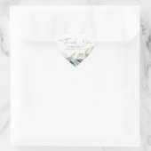 Dusty Blue Greenery Elegant Calligraphy Vielen Dan Herz-Aufkleber (Tasche)