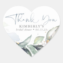 Dusty Blue Greenery Elegant Calligraphy Vielen Dan