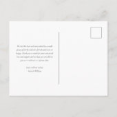 Dusty Blue Greenery Elopement Foto Wedding Ankündigungspostkarte (Rückseite)