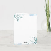 Dusty Blue Greenery Eucalyptus Blätter Wedding Dankeskarte (Rückseite)