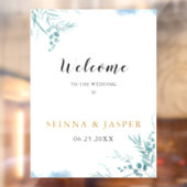 Dusty Blue Greenery Eucalyptus Blätter Wedding Fensteraufkleber (Blatt 2)