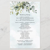 Dusty Blue Greenery Floral Rustic Wedding Programs (Rückseite)