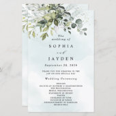 Dusty Blue Greenery Floral Rustic Wedding Programs (Vorne/Hinten)