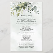 Dusty Blue Greenery Floral Rustic Wedding Programs (Rückseite)