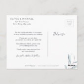 Dusty Blue Greenery Foto ändern das Datum Postkarte (Rückseite)