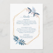 Dusty Blue Greenery Geometric Wedding Details Begleitkarte (Vorderseite)