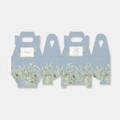 Dusty Blue Greenery Gold Geometric Wedding Geschenkschachtel (Ungefaltet)