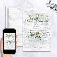 Dusty Blue Greenery Marmordusche per Mail