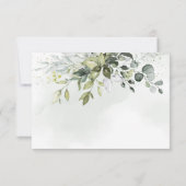 Dusty Blue Greenery mit Meal Choice Boho Wedding RSVP Karte (Rückseite)