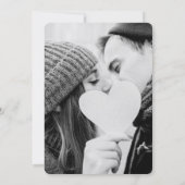 Dusty Blue Greenery Rustic Kraft Foto Wedding Einladung (Rückseite)