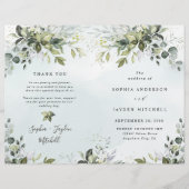 Dusty Blue Greenery Themed Wedding Programs (Vorderseite)