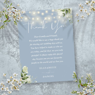 Dusty Blue Greenery Vielen Dank für Ihre Hochzeit Postkarte