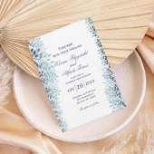 Dusty Blue Greenery Wedding Invitation  Einladung