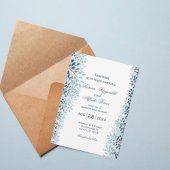 Dusty Blue Greenery Wedding Invitation  Einladung