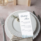 Dusty Blue Greenery Wedding Menu Menükarte