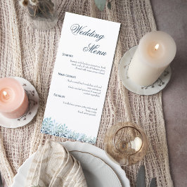 Dusty Blue Greenery Wedding Menu Menükarte