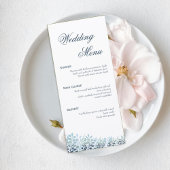Dusty Blue Greenery Wedding Menu Menükarte