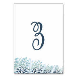 Dusty Blue Greenery Wedding Table Number Card Tischnummer