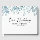 Dusty Blue Greenery Wild Meadow Wedding Gästebuch (Vorderseite)