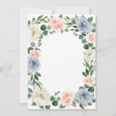 Dusty Blue Grey Blush Pink Peach Floral Wedding Einladung (Rückseite)