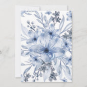Dusty Blue Grey Floral Car Drive by Brautparty Einladung (Rückseite)