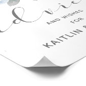 Dusty Blue & Grey Watercolor Bridal Adress Sign Poster (Ecke)