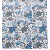 Dusty Blue & Grey Winter Sky Floral Garden Duschvorhang (Vorderseite)
