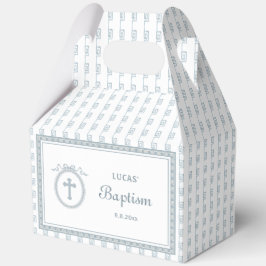 Dusty Blue Griechisch Rahmen Taufe Big Gable Geschenkschachtel