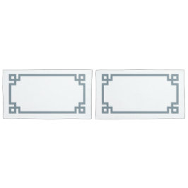 Dusty Blue griechische Schlüsselgrenzengröße Kissenbezug