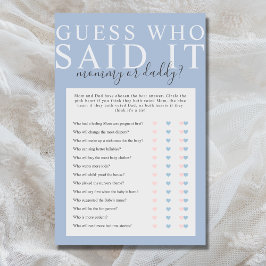 Dusty Blue Guess, der sagte, es Baby Dusche Spiel