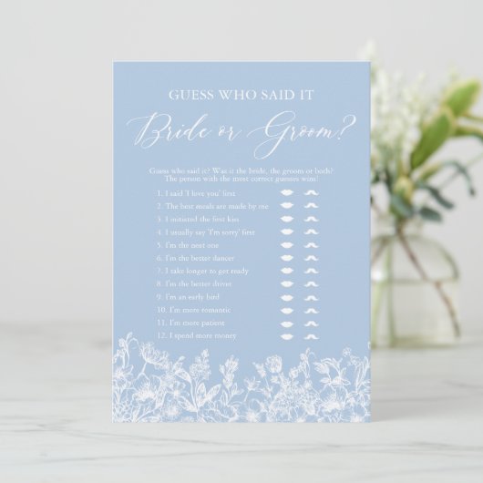 Dusty Blue Guess, der sagte, es Braut oder Gräuel  Einladung (Stehend Vorderseite)