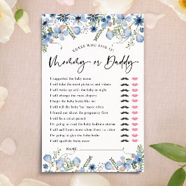 Dusty Blue Guess Who Mama oder Vater Baby Showspie