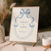 Dusty Blue Hand Drawn Bow Frame Cards Geschenke Poster