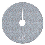 Dusty Blue Hand gezeichnet Weihnachtsbaum Monogram Fleece Weihnachtsbaumdecke (Vorderseite)