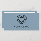 Dusty Blue Handmade Business Gem Heart Logo (Vorne/Hinten)