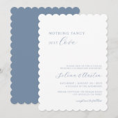 Dusty Blue Handscript Nichts Extravagant nur Liebe Einladung (Vorne/Hinten)